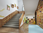 现代幼儿园楼道 儿童攀岩区 楼梯 儿童娱乐室 楼梯文化