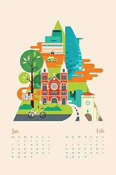 1735 km Calendar on Behance