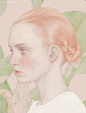 Hsiao-Ron Cheng 花与少女 纤细的少女人像插画欣赏