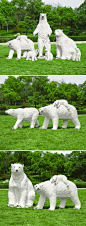 户外玻璃钢北极熊雕塑仿真海洋动物摆件园林景观公园大型模型装饰-淘宝网