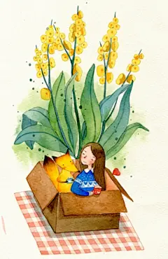 小狐狸陪我过节 电脑绘画板 ps转插画