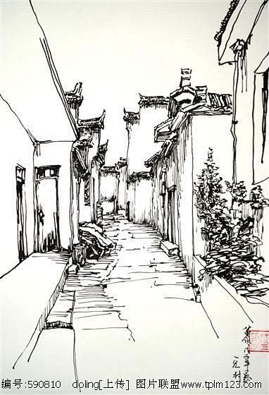 图片：钢笔风景 建筑风景速写