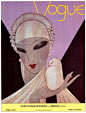 Vogue Magazine Cover- Eduardo Benito illustration - April 1, 1927- Early Paris Openings- Vintage Pos