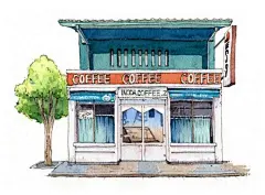 #钢笔淡彩# 小房子九宫格！
作者：@小画生宅夫夫 

水彩#每日一水彩# ​​​​