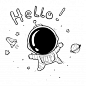 Cute astronaut doodle Premium Vector