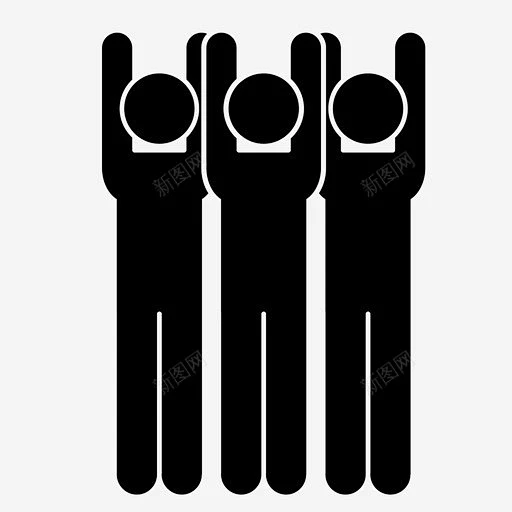 团队团体举手图标 UI图标 设计图片 免费下载 页面网页 平面电商 创意素材-花瓣网