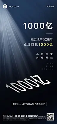 元旦房地产贺报简约时尚海报