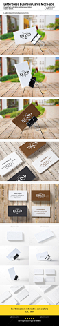 Letterpress Business Cards Mock-Ups名片设计展示模板贴图素材-淘宝网