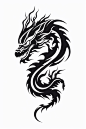 中国传统十二生肖龙年剪影动物插画元素