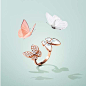 比翼蝶舞 : 三月春临，Van Cleef & Arpels梵克雅宝呈献Two Butterfly系列两款新作，续写流光曳彩的春之礼赞。在欣欣向荣的黛绿季节，世家将玫瑰金淬炼成翩翩飞舞的蝴蝶，与散发柔和光泽的珍珠相互辉映，闪耀着璀璨优雅的色彩。
