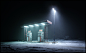 Pictures from Corona Land #1 : Petrol station 3d winter 3d scene. 
