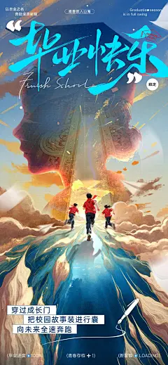 毕业季节点祝福抽象感全屏竖版海报AIGC