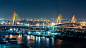 Chao Phraya River Bangkok aerial view cityscape krung thep DUSK twilight