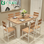 广佳餐桌椅组合6人现代简约长方形钢化玻璃实木质餐桌家用饭桌小-tmall.com天猫