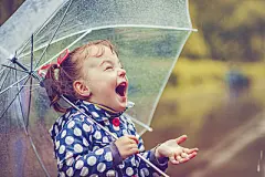 Happy in rain