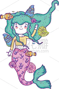 可爱的,图画书,美人鱼,仙女,秘密,公主,女人,自然美,小的,童话故事