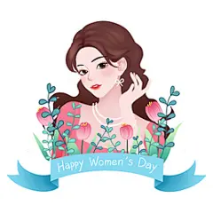 手绘卡通人物38女神节原创插画海报38女生女神妇女节