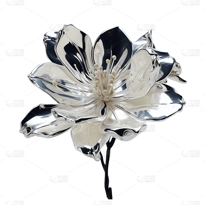 3D金属风小花贴纸