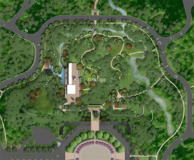 新中式园林-度假酒店-别墅庭院-景观设计...