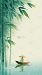 春天春季春日雨水插画场景背景图片素材