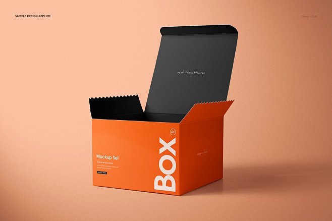 光泽产品礼品硬纸盒外观设计展示贴图样机合...