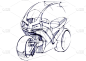 一个城市的摩托车项目的发展的插图电动马达。