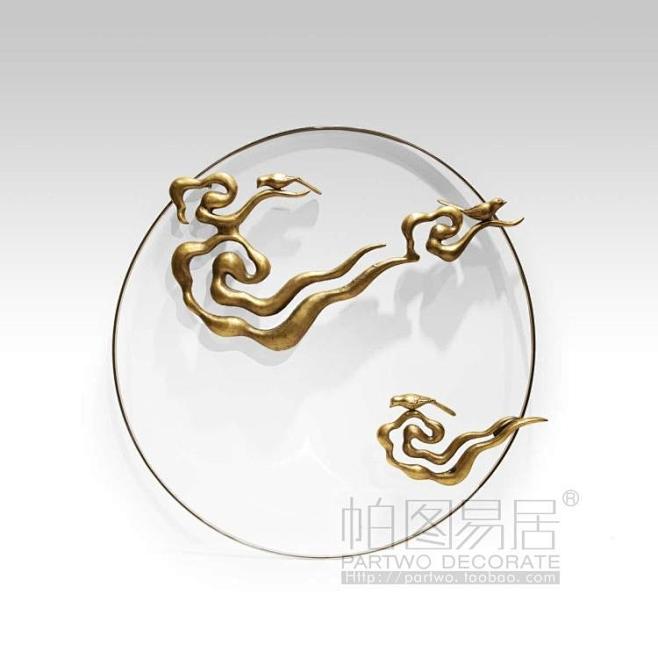 样板间客厅墙壁装饰品 新中式玄关壁挂件 ...