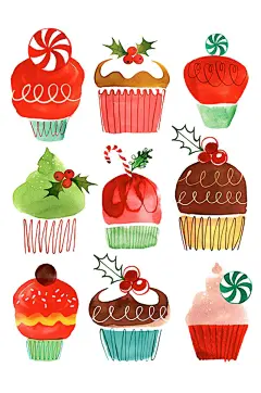 手绘插画卡通奶油蛋糕甜点食物素材免抠元素
