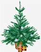 手绘圣诞树装饰植物元素