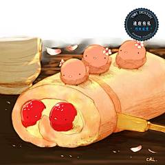 Q版萌系可爱卡通创意食物糕点水果插画手绘拟人临摹板绘素材图集-淘宝网