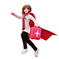 超级医生与 medkit 一起飞行，用于紧急 3D 插图
