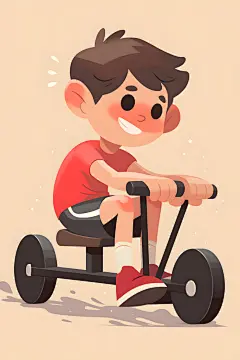 动感单车运动健身人物插画