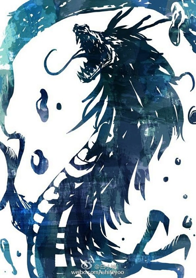 侵删西游记之大圣归来剪影插画手绘同人二次元白龙马白小埃