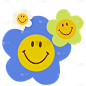 Flower and Smiley Face Sticker