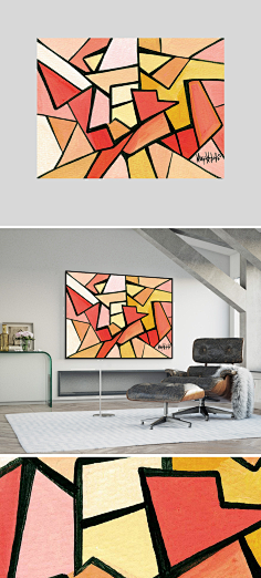 橙色黄色红色几何色块拼接抽象装饰画从脚再来采集到色块采集nipic.