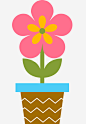 美丽的卡通花朵盆栽图 设计图片 免费下载 页面网页 平面电商 创意素材 png素材