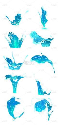 2309SC-素材组合-手绘-液体水花
