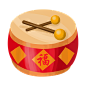 2019开业喜庆欢庆乐器手绘红色圆鼓传统鼓装饰腰鼓手绘插画