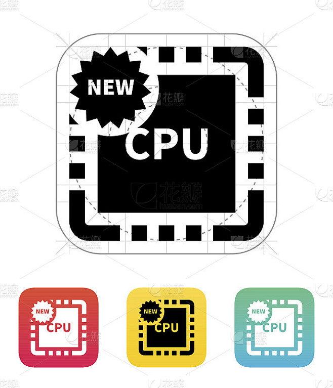 新CPU图标。矢量图