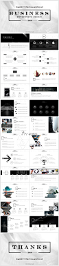 高级黑商务工作模板【121】PPT模板 色彩