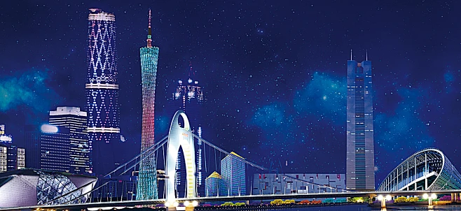 广州旅游海报广州地标建筑banner背景图片素材-花瓣网