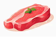 新鲜肉类写实风美食插画矢量素材