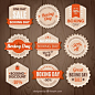 Vintage boxing day sale badge in orange Free Vector