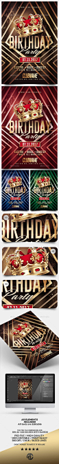 Gold Birthday | Kings Flyer Template PSD. Download here: https://graphicriver.net/item/gold-birthday-kings-flyer-template/17651215?ref=ksioks