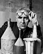 This contains an image of: Giorgio Morandi a Bologna nel 1953