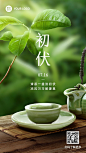 初伏入伏三伏天夏季实景手机海报