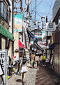 日本街道，以彩色铅笔描绘出的静谧美景。丨来自艺术家Ryota Hayashi。