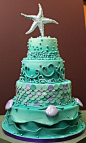 Aqua Marine wedding cake