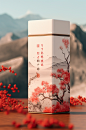 AI数字艺术茶叶罐装包装样机模型-众图网