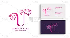 Premium Vector U标志。字母、字母和名片。精英公司的个人标志或标志。